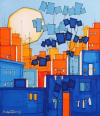 Salman Farooqi, 30 x 36 Inch, Acrylic on Canvas, Cityscape Painting, AC-SF-518